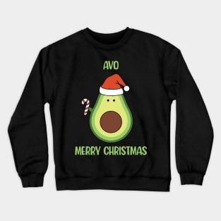 Avo Merry Christmas Funny Avocado Santa Hat Christmas Pun Crewneck Sweatshirt